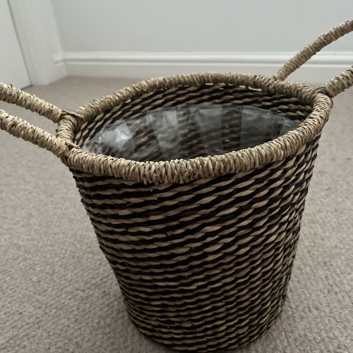 Natural wicker plant pot - natural,