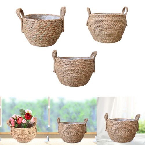 Woven planter basket flower - planter,