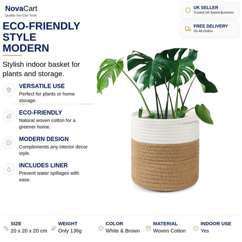 Plant pot woven - pot, cotton