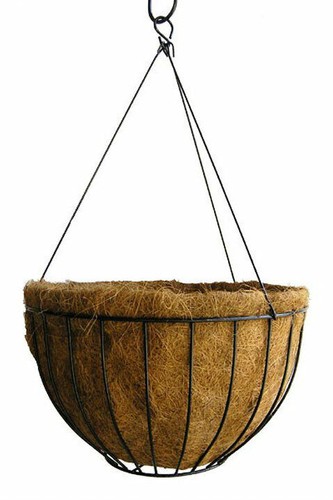 Metal hanging basket - metal, coco