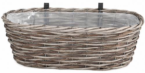 Wicker hanging fence planter - wicker,