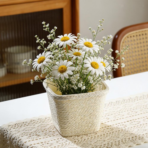 Woven flower basket plant - woven,