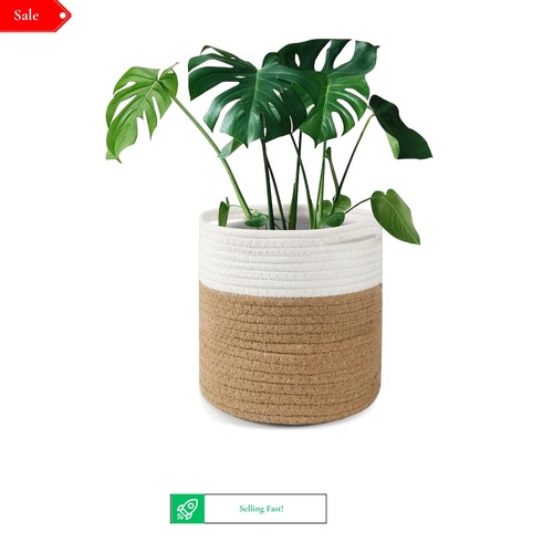 20cm cotton indoor plant pot - cotton,